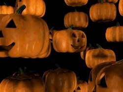 (Loop + Alpha) Halloween, Falling Pumpkins Stock Footage