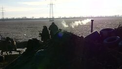 Pro Russian rebels next to encampment News Clip