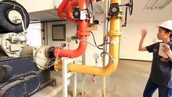 Industrial worker with notebook Stock Footage