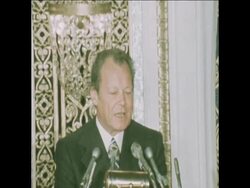 SYND 28 3 75 FORMER WEST GERMAN CHANCELLOR, WILLY BRANDT,  ADDRESSES THE NATIONAL PRESS CLUB News Clip
