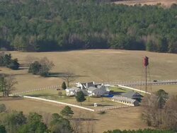 MS AERIAL View of farm house / North Carolina, United States Stock Footage