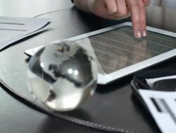 Woman uses a tablet for business Stock Footage
