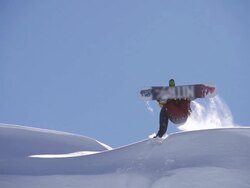 Snowboarder does flip Stock Footage