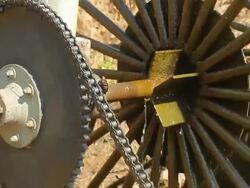 Mechanism of water wheel Stock Footage