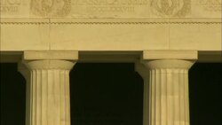 Statue of Lincoln Memorial and columns Stock Footage