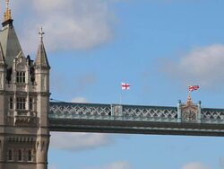 HD London Tower Bridge Close-up (Panning) Stock Footage