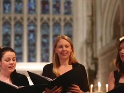 100 People Attend A Banquet In Bath Abbey Stock Footage