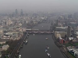 Flight Across Central London Stock Footage