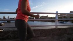 City jogging Stock Footage