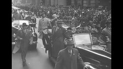 President Harry S. Truman motorcade in 1945 Navy Day parade in NYC News Clip