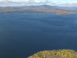 WS ARIEAL View of Flagstaff Lake with landscape / Maine, United States Stock Footage