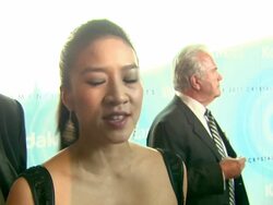 INTERVIEW: Michelle Kwan on what brings her out tonight, what she does to try to bring inspiration to other women Stock Footage