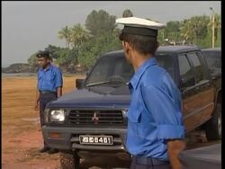 Aid arrives, aid workers and UK navy official News Clip