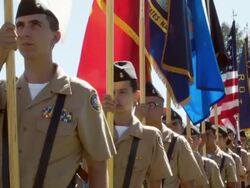 Veterans Day Parade Winds Through Miami Beach Stock Footage