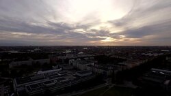 AERIAL: Stockholm city at sunset Stock Footage