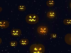 Pumpkins - candle light on night sky Stock Footage
