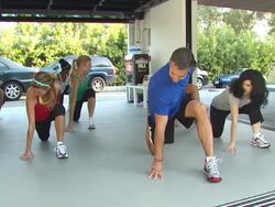 Kate Lang Johnson, Jayson Blair, Amber Lancaster, Kara Taitz at the Muscle Milk Women's Fitness Retreat at Beverly Hills CA. (Footage by WireImage Video/GettyImages) Stock Footage
