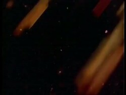 Red space effects, asteroid shower Stock Footage