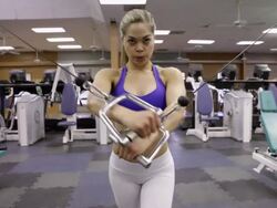 Spanish woman working out at the gym Stock Footage