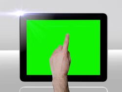 Touchscreen tablet gestures with green screen. HD Stock Footage