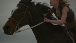 (Slow Motion) Attractive Woman Riding Horse 07 Stock Footage