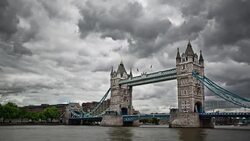 The Tower Bridge spans across the River Thames in London, England. Stock Footage