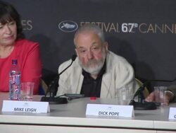 INTERVIEW - Mike Leigh on his similarities with Turner at 'Mr. Turner' Press Conference at Palais des Festivals on May 15, 2014 in Cannes, France. Stock Footage