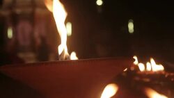 Lamp in Loi Krathong Traditional Festival in Thailand Stock Footage