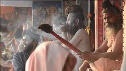 CLEAN : Hindu pilgrims take a holy bath in the ocean on Makar Sankranti News Clip