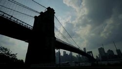 BK Bridge Establishing Silhouette Stock Footage