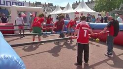 Welsh and Portuguese football fans in Lyon News Clip
