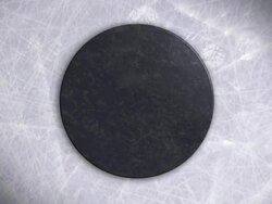 Ice Hockey Puck Face-off and Hit on It Stock Footage