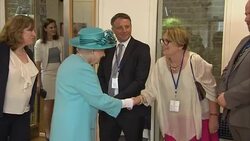 The Queen and Prince Philip visit school marking 100 years since WWI bombing raid on school in East London News Clip