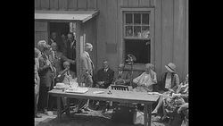 Thomas Edison signs over factory where he made his first electric lamp to Henry Ford for the Ford Museum in Detroit News Clip