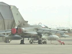 Royal Air Force Tornado Fighter Jets on tarmac at Cyprus Air base News Clip