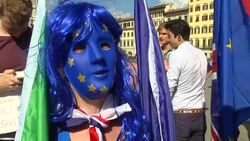 Brits in Florence protest May's Brexit address Instructional Video