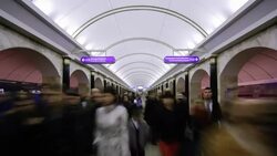 Russia, Saint Petersburg, Metro system - Time lapse Stock Footage
