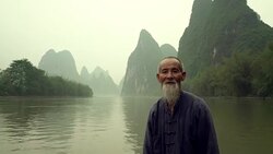 Chinese cormorant fisherman series Stock Footage