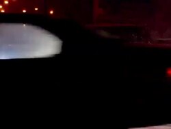 MS Car crossing in snow / Minneapolis, Minnesota, United States Stock Footage