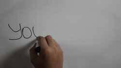 Hand writing a 'You can do' on white board Stock Footage