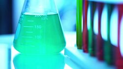 Movement of a stirring rod in an Erlenmeyer flask Stock Footage