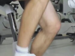 Fitness Fun on Exercise Bike Stock Footage