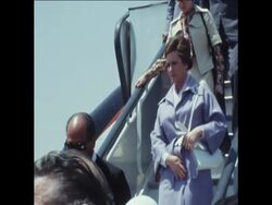 SYND 22 6 76 PRESIDENT SADAT IS MET BY KING KHALID AND ARAFAT AT RIYADH News Clip