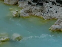 Stream of boiling water in a lava field in GrindavÃ­k on the Reykjanes Peninsula, southwestern Iceland. Stock Footage