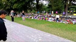 Tributes for victims at Christchurch botanic gardens News Clip