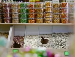 Shop with nuts, seeds and dried fruits Stock Footage