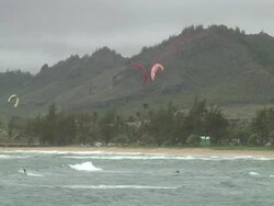 Three Kitesurfers / Kiteboarders Stock Footage