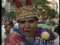 BRAZIL: RIO DE JANEIRO: MASCOT KING MOMO OFFICIALLY OPENS CARNIVAL (2) News Clip
