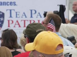 Protestors at the Audit the IRS rally Stock Footage