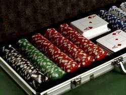 HD DOLLY: Poker Suitcase Stock Footage